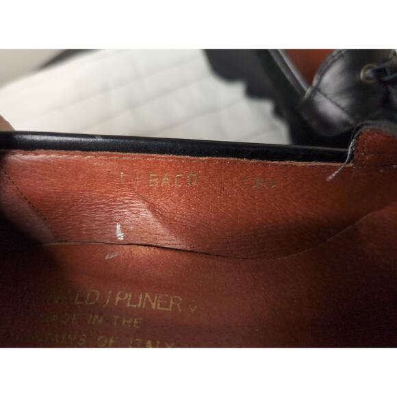 Vintage Donald J Pliner Italy chunky preppy wedge heel shoes 7.5 - Picture 10 of 11